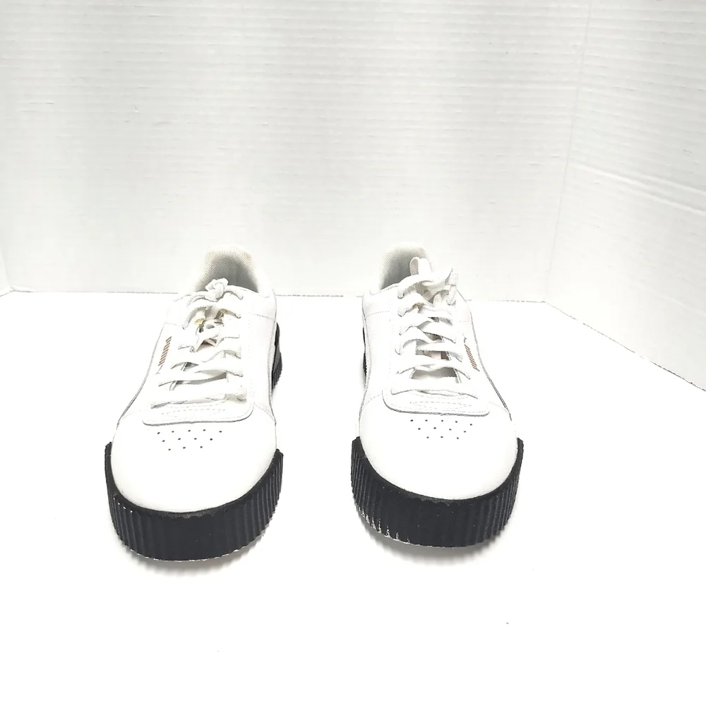 Puma Classic White Sneakers Black Soles | Leather Low-Top Casual Shoes